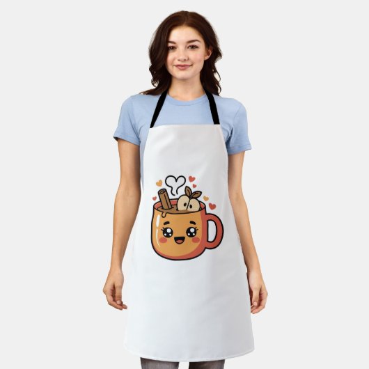 Kawaii Herbsttee Klassischer T - Shirt Schürze (Getragen)