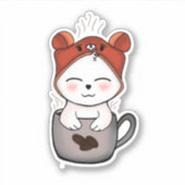 Kawaii Herz Erwärmung Liebe für Katzen Aufkleber (Vorderseite)