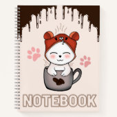 kawaii Herz Erwärmung Liebe für Katzen SpiralNoteb Notizblock (Vorderseite)