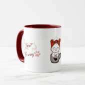 Kawaii Herz Erwärmung Liebe für Katzen Tasse (Vorderseite Links)
