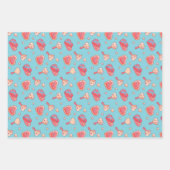 Kawaii Herz und Liebe Doodle Niedlicher Valentinst Geschenkpapier Set (Vorderseite 2)