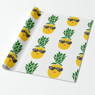 Kawaii Herzförmige Sonnenbrille Ananas schwarz Geschenkpapier