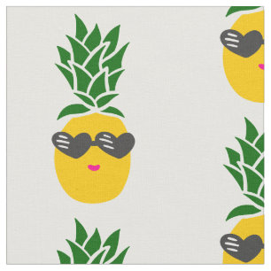 Kawaii Herzförmige Sonnenbrille Ananas schwarz Stoff