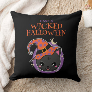 Kawaii Hexch Cat Halloween Kissen