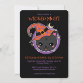 Kawaii Hexch Cat Halloween-Party Einladung (Vorderseite)