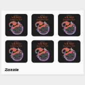 Kawaii Hexch Cat Halloween Quadratischer Aufkleber (Blatt)