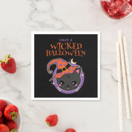 Kawaii Hexch Cat Halloween Serviette