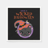 Kawaii Hexch Cat Halloween Serviette (Vorderseite)