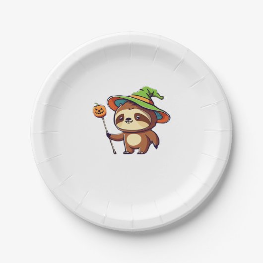 Kawaii Hexenfaultier Klassischer T - Shirt Pappteller (Vorderseite)