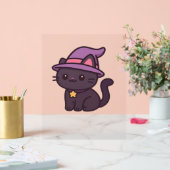 Kawaii Hexenkatze in Lila Hat Classic T - Shirt Acrylschild (Hochzeit)