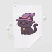 Kawaii Hexenkatze in Lila Hat Classic T - Shirt Golfhandtuch (Insitu)