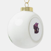 Kawaii Hexenkatze in Lila Hat Classic T - Shirt Keramik Kugel-Ornament (Links)