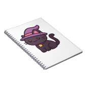 Kawaii Hexenkatze in Lila Hat Classic T - Shirt Notizblock (Rechte Seite)