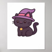 Kawaii Hexenkatze in Lila Hat Classic T - Shirt Poster (Vorne)