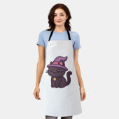 Kawaii Hexenkatze in Lila Hat Classic T - Shirt Schürze (Getragen)