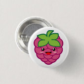 Kawaii Himbeere Button (Vorne & Hinten)