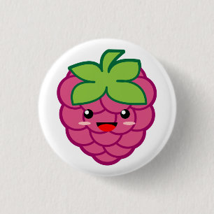 Kawaii Himbeere Button