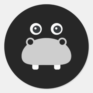Kawaii Hippo Face Easy Halloween Costume Boys Runder Aufkleber