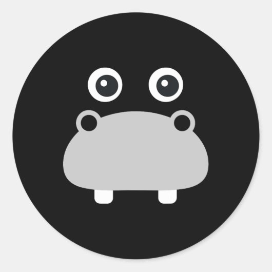 Kawaii Hippo Face Easy Halloween Costume Boys Runder Aufkleber (Vorderseite)