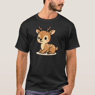 Kawaii-Hirsch-Cartoon-Nettes-Wald-Rehkitz-Illustra T-Shirt