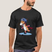 Kawaii Horse Ice Hockey Player T-Shirt (Vorderseite)