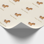 Kawaii Horse Illustration Geschenkpapier (Ecke)