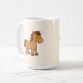 Kawaii Horse Illustration Kaffeetasse (Vorderseite Links)