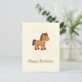 Kawaii Horse Illustration Postkarte (Stehend Vorderseite)
