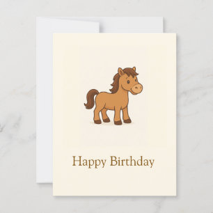 Kawaii Horse Illustration Postkarte