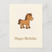 Kawaii Horse Illustration Postkarte (Vorderseite)