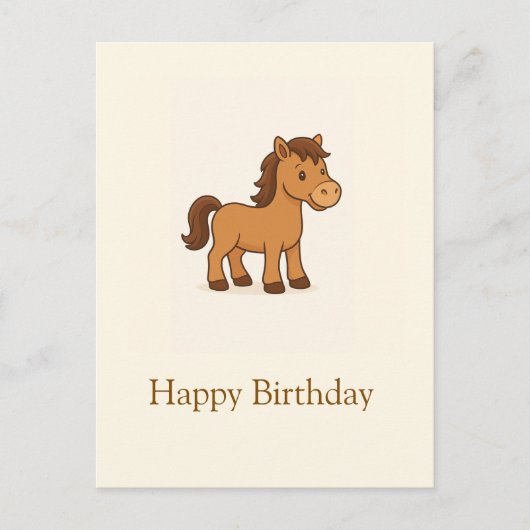 Kawaii Horse Illustration Postkarte (Vorderseite)