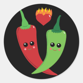 Kawaii Hot Pepper Runder Aufkleber