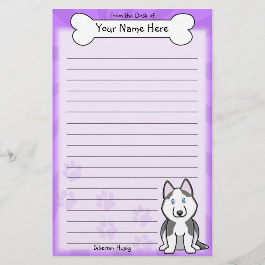 Kawaii Husky-Briefpapier Briefpapier (Vorderseite)