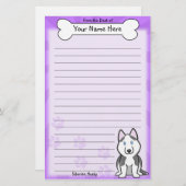Kawaii Husky-Briefpapier Briefpapier (Vorne/Hinten)