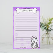 Kawaii Husky-Briefpapier Briefpapier (Stehend Vorderseite)