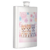 Kawaii Husky Welpen: Pastel Pals Kaffee Flachmann (Rechts)