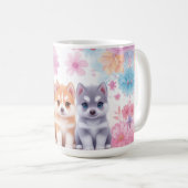 Kawaii Husky Welpen: Pastel Pals Kaffee Kaffeetasse (VorderseiteRechts)