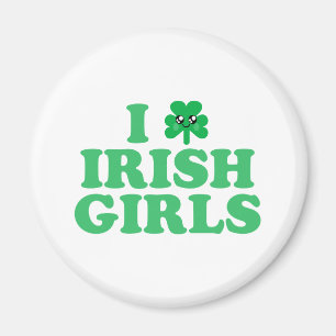 KAWAII I LIEBE IRISH GIRLS KLEEBLATT LUCK MAGNET
