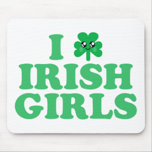 KAWAII I LIEBE IRISH GIRLS KLEEBLATT LUCK MOUSEPAD