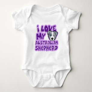 Kawaii I Liebe mein blauer australischer Schäfer Baby Strampler
