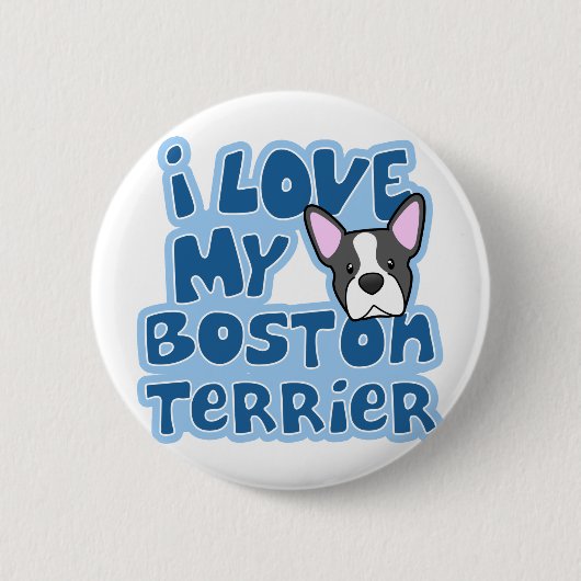 Kawaii I Liebe mein Boston-Terrier Button (Vorderseite)