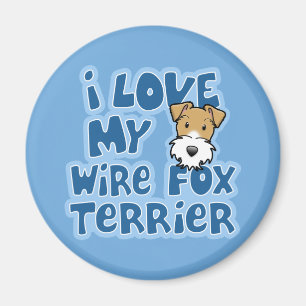 Kawaii I Liebe mein Drahtfox-Terrier Magnet