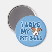 Kawaii I Liebe Mein Pit Bull Magnet (Vorderseite/Rückseite)
