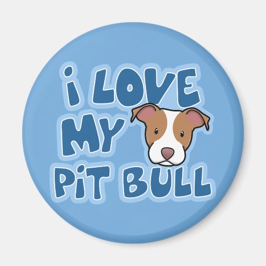 Kawaii I Liebe Mein Pit Bull Magnet (Vorne)