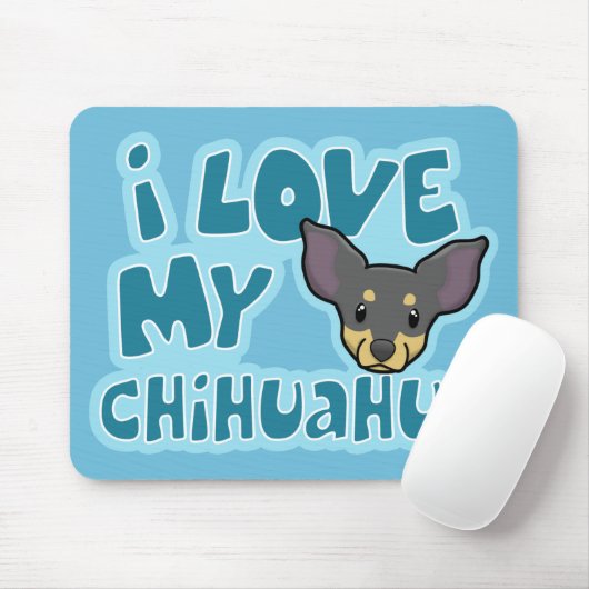 Kawaii I Liebe mein Schwarzes u. TANChihuahua Mousepad (Mit Mouse)