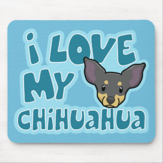 Kawaii I Liebe mein Schwarzes u. TANChihuahua Mousepad