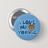 Kawaii I Liebe mein Yorkie Button (Vorne & Hinten)