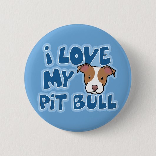 Kawaii I Liebe meine Grube Stier Button (Vorderseite)