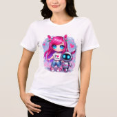 🤖 Kawaii I Liebe My Ai Chatbot Niedlich BESTE FRE Tri-Blend Shirt (Vorderseite)
