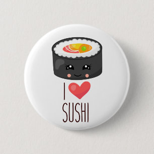 Kawaii I Liebe Sushi Button